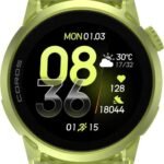 Reloj GPS Coros Pace 4 de aluminio y silicona amarilla Crystal